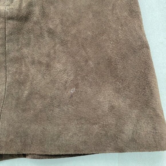 BLANK NYC Chocolate Souffle Brown 100% Suede Leather Wrap Mini Skirt Sz 26 - Picture 10 of 13